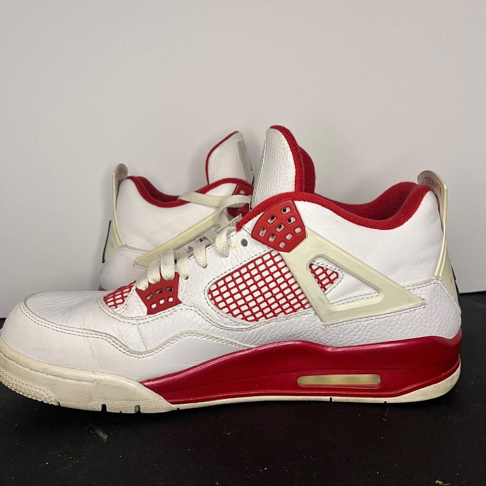 Air Jordan 4 Retro Alternate 89 White Gym Red Black 308497-106 Mens 12 - Picture 2 of 7